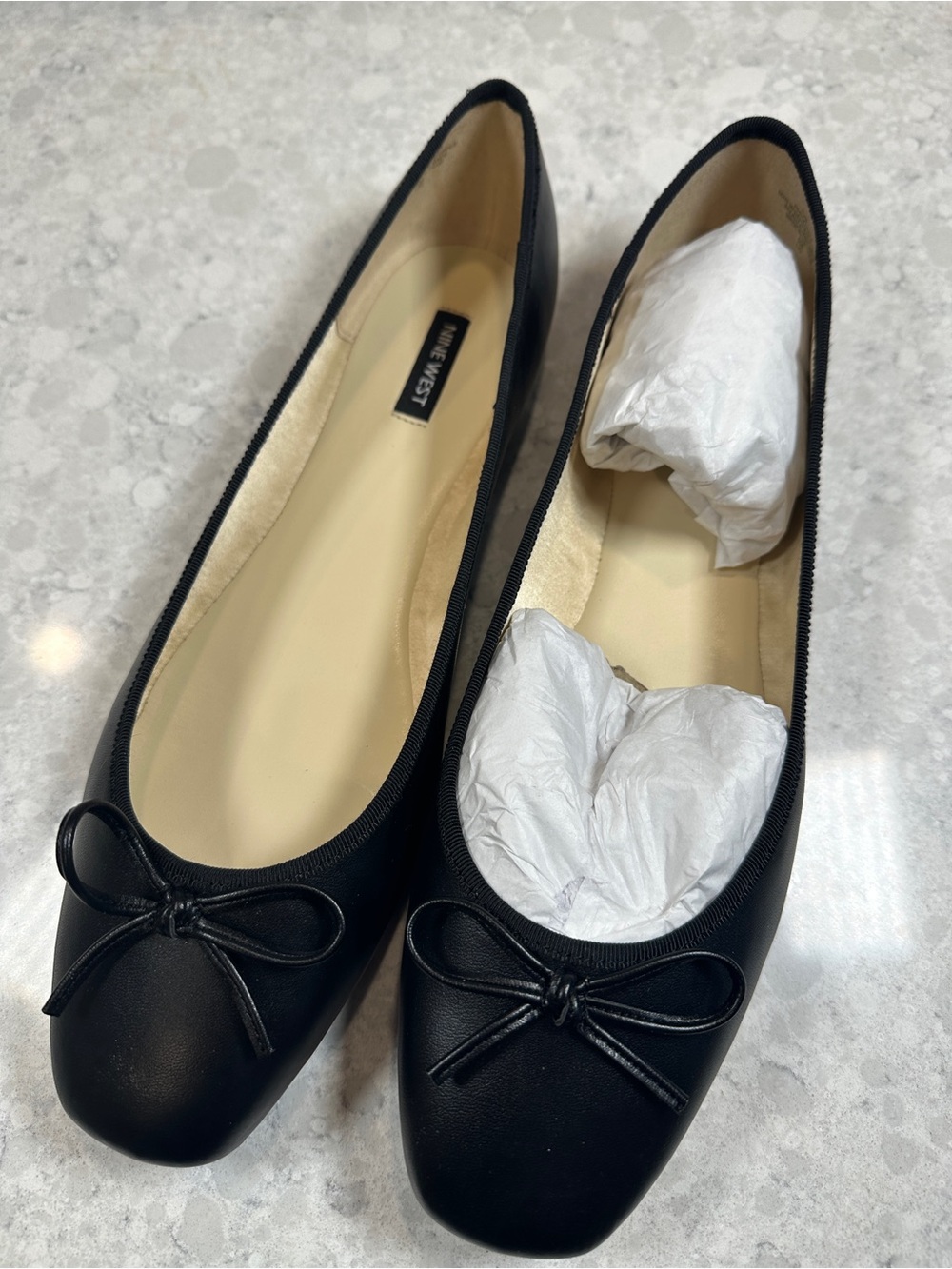Nine West Black Bow Ballet Flats